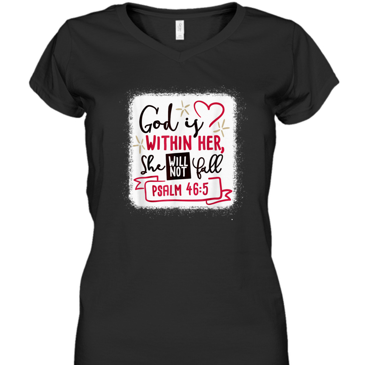 God Is Within Her She Will Not Fall Psalm 46:5 T-Shirt Bible Verse Gift God Is Within Her She Will Not Fall Psalm 46:5 T-Shirt Bible Verse Gift