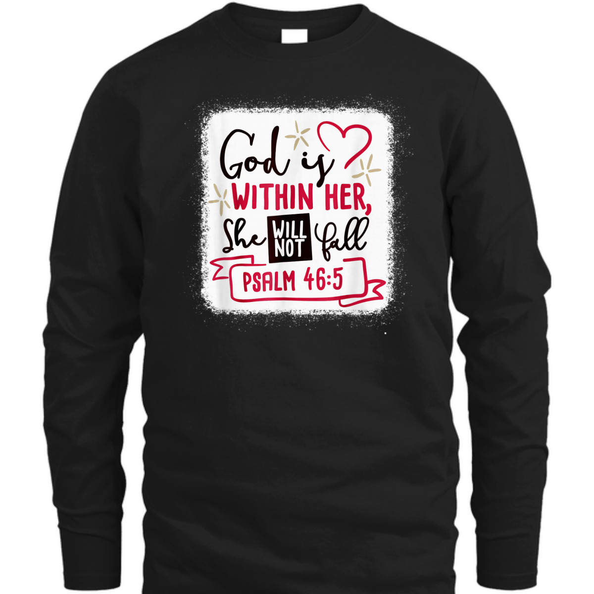 God Is Within Her She Will Not Fall Psalm 46:5 T-Shirt Bible Verse Gift God Is Within Her She Will Not Fall Psalm 46:5 T-Shirt Bible Verse Gift