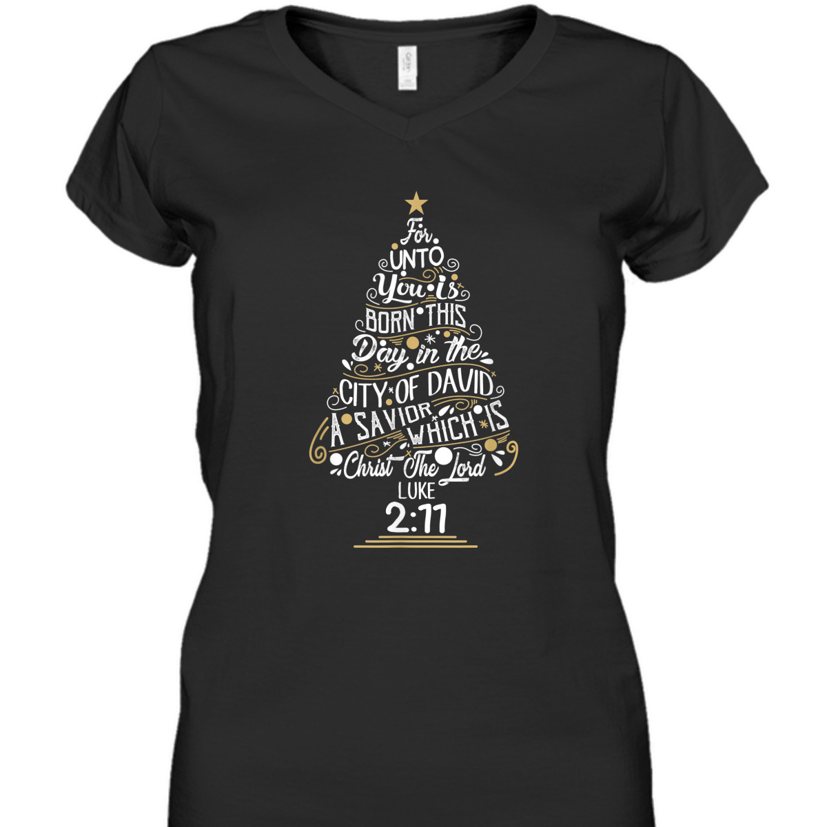 Christ The Lord Luke 2:77 T-Shirt Christmas Tree Bible Verse Gift