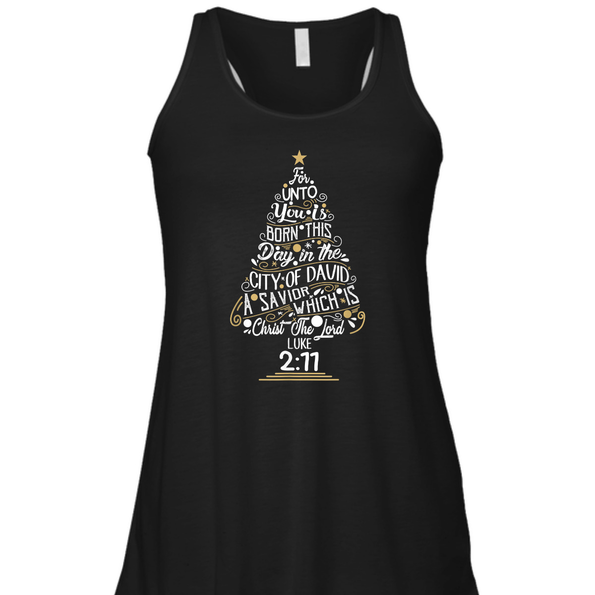 Christ The Lord Luke 2:77 T-Shirt Christmas Tree Bible Verse Gift