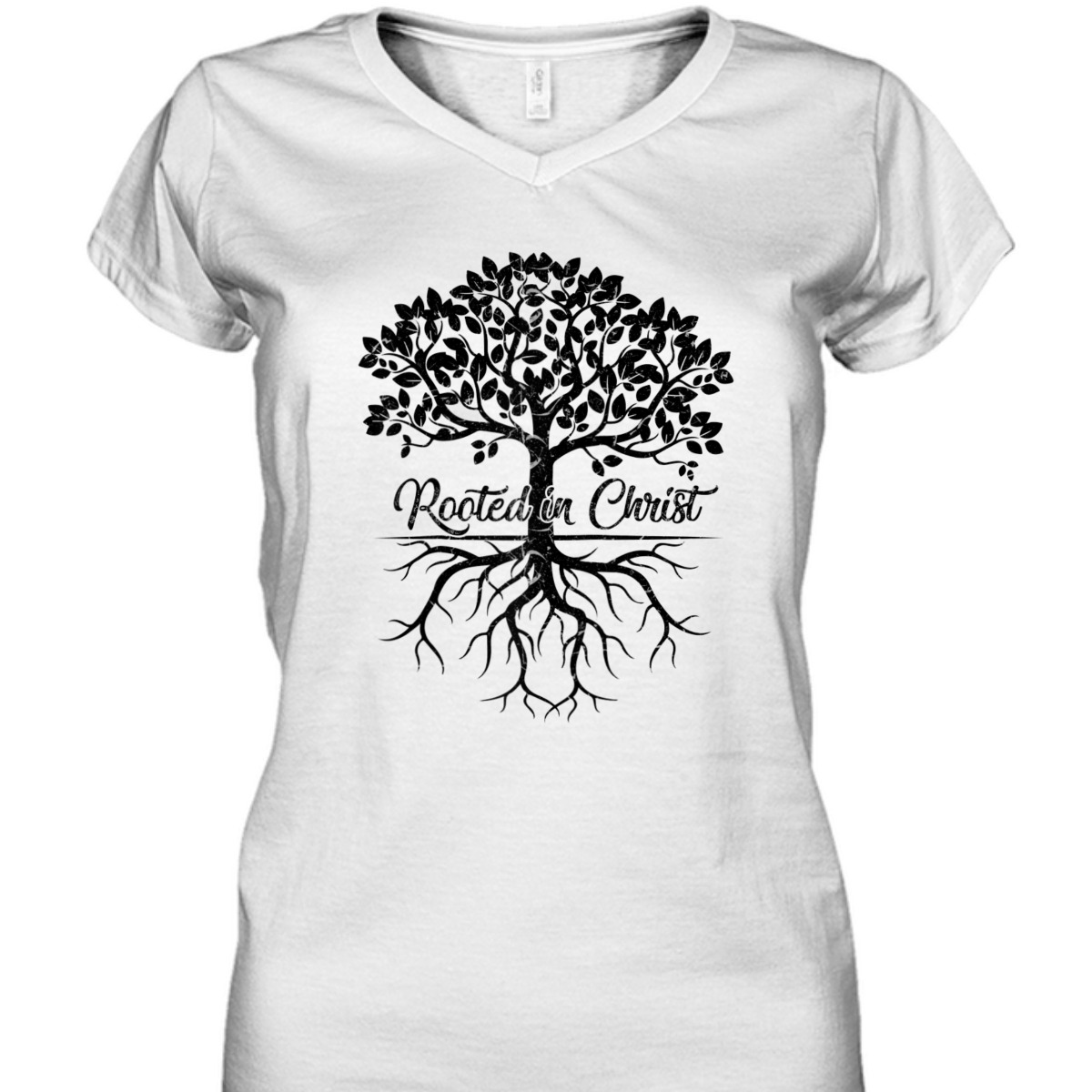 Rooted In Christ Christian Bible Verse T-Shirt Religious Gift