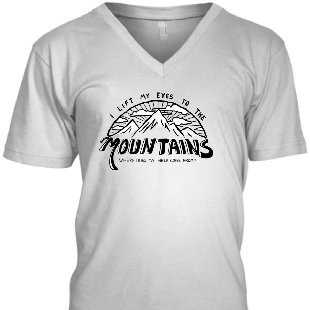 I Lift My Eyes To The Mountains Psalm 121 Christian Bible Verse T-Shirt