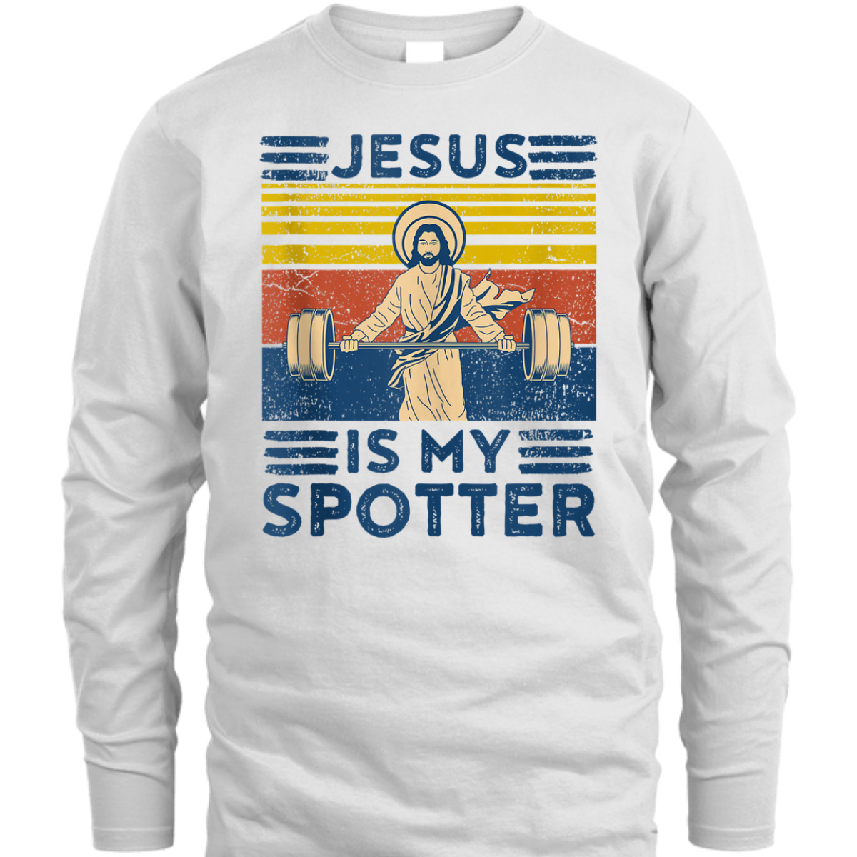 Funny Christian T-Shirt Athlete Workout Gym Jesus Is My Spotter Funny Christian T-Shirt Athlete Workout Gym Jesus Is My Spotter