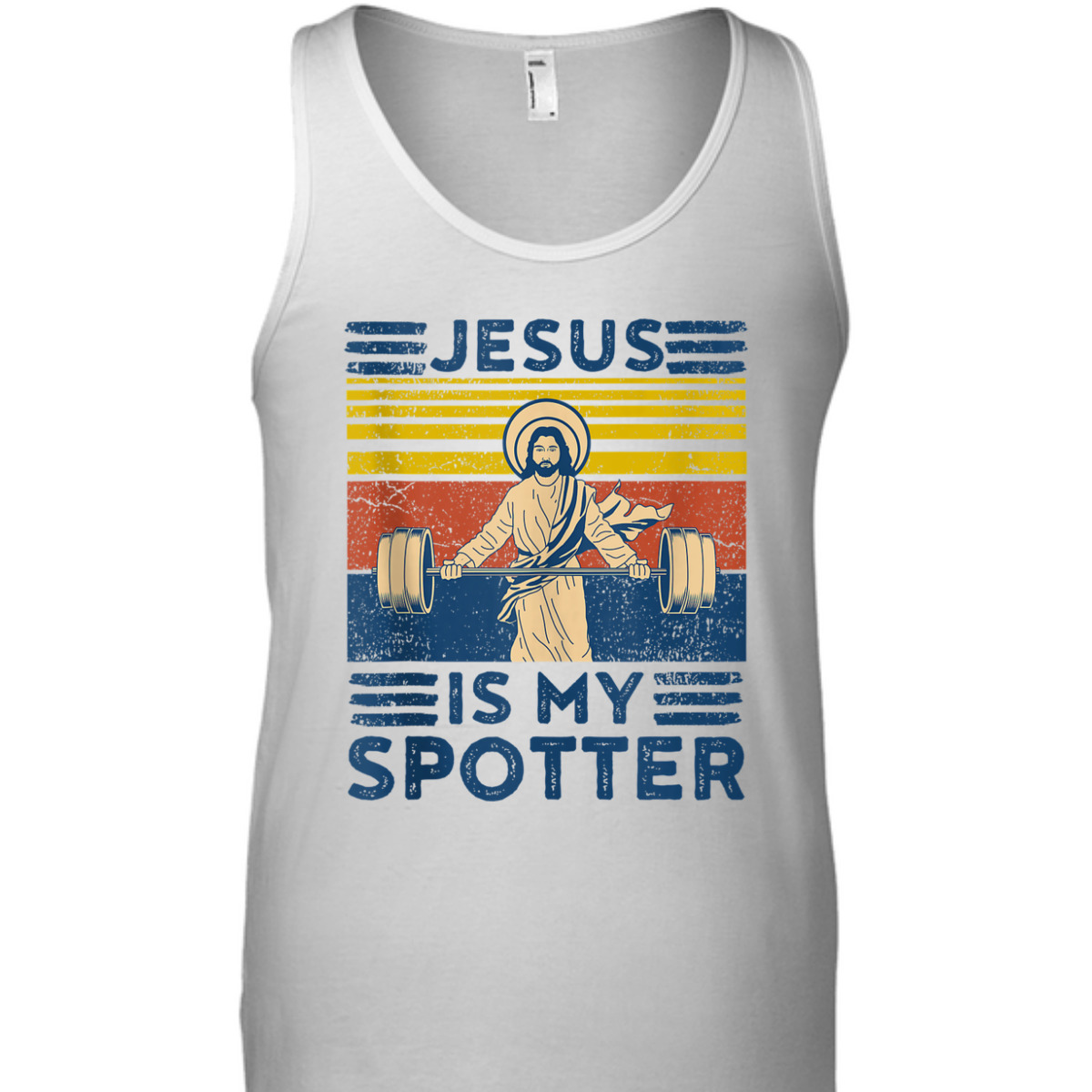 Funny Christian T-Shirt Athlete Workout Gym Jesus Is My Spotter Funny Christian T-Shirt Athlete Workout Gym Jesus Is My Spotter