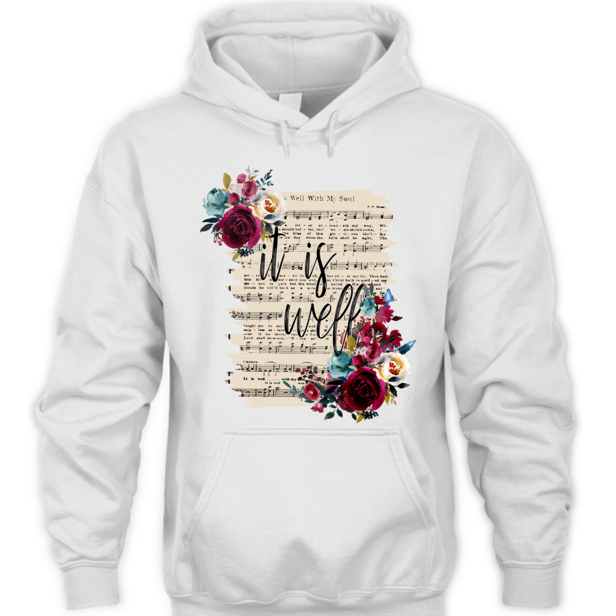 Floral It Is Well With My Soul T-Shirt Christian Religious