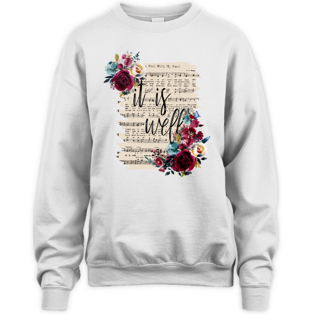 Floral It Is Well With My Soul T-Shirt Christian Religious Floral It Is Well With My Soul T-Shirt Christian Religious