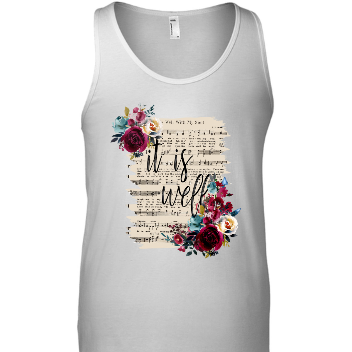 Floral It Is Well With My Soul T-Shirt Christian Religious Floral It Is Well With My Soul T-Shirt Christian Religious