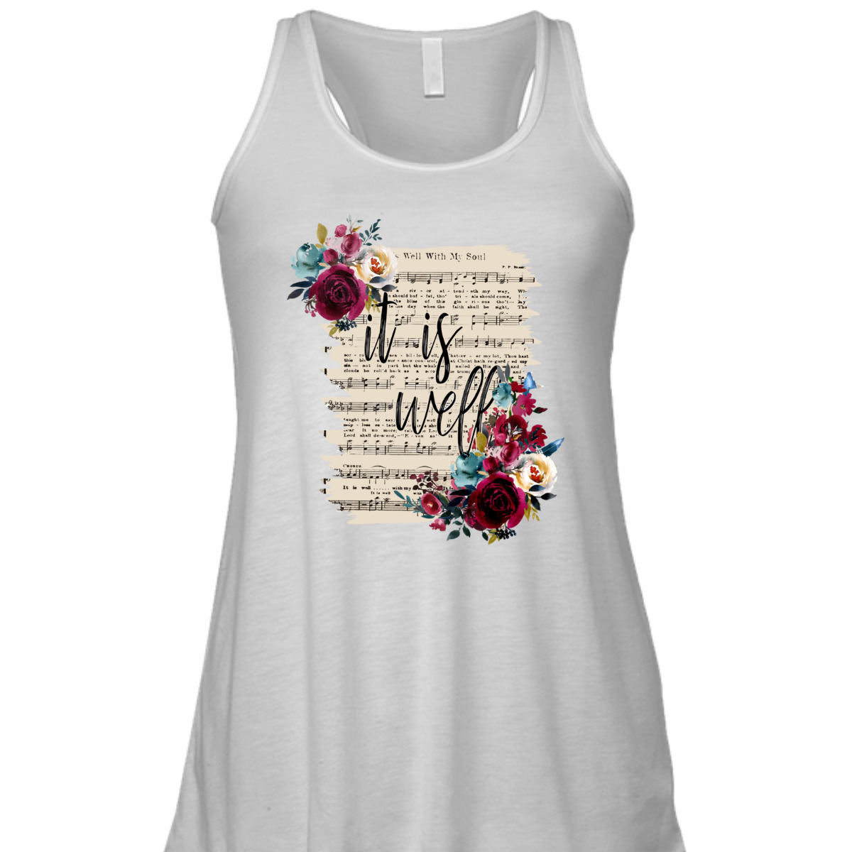 Floral It Is Well With My Soul T-Shirt Christian Religious Floral It Is Well With My Soul T-Shirt Christian Religious