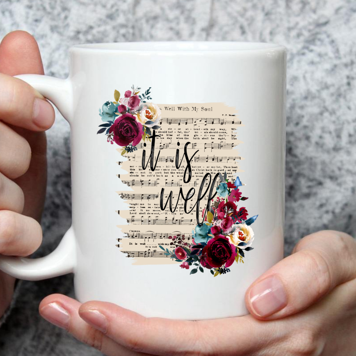 Floral It Is Well With My Soul T-Shirt Christian Religious Floral It Is Well With My Soul T-Shirt Christian Religious