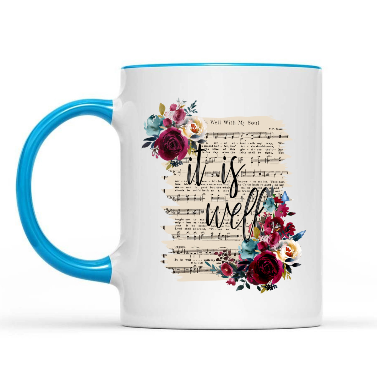 Floral It Is Well With My Soul T-Shirt Christian Religious