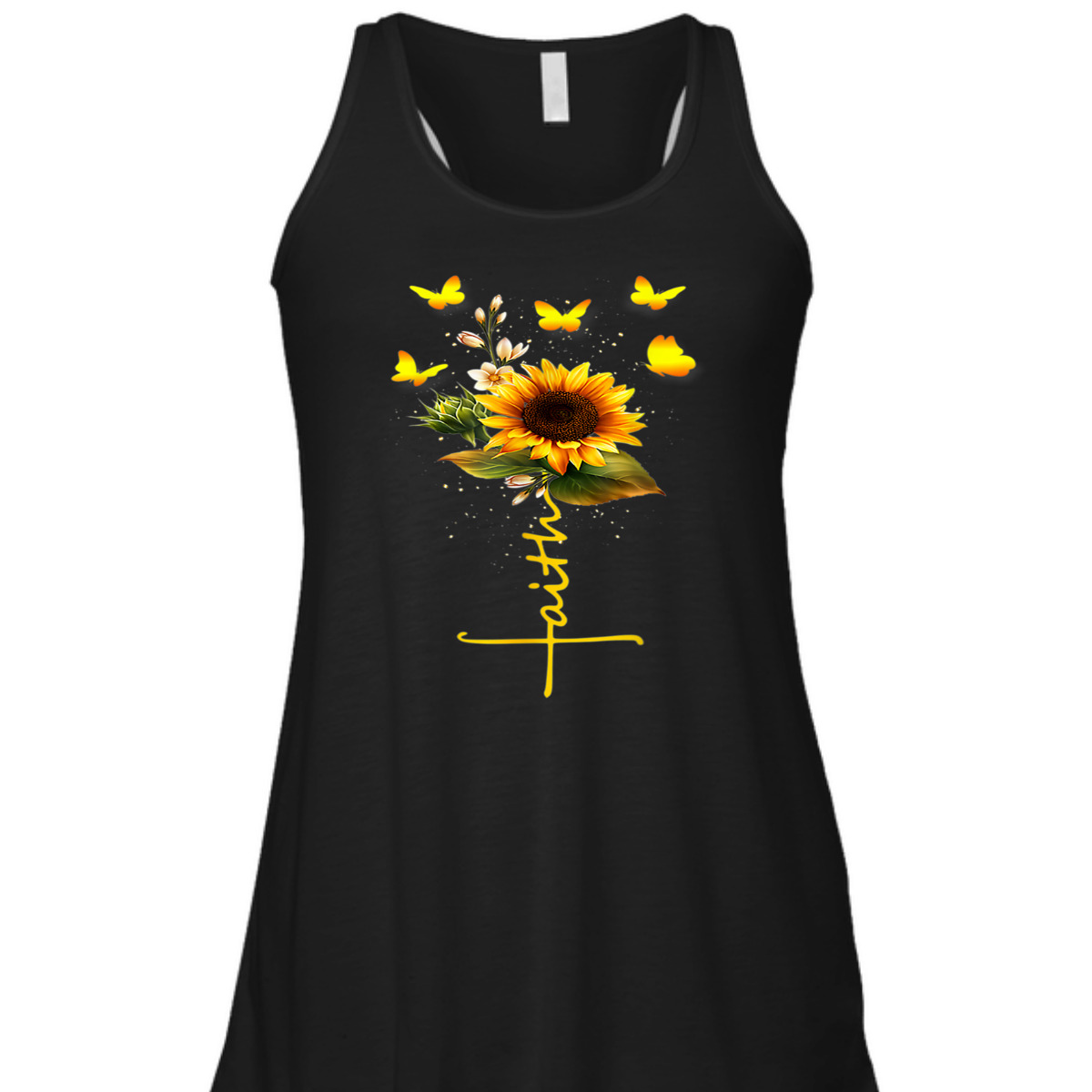 Vintage Faith T-Shirt Christian Cross And Sunflower Butterflies Flowers Vintage Faith T-Shirt Christian Cross And Sunflower Butterflies Flowers