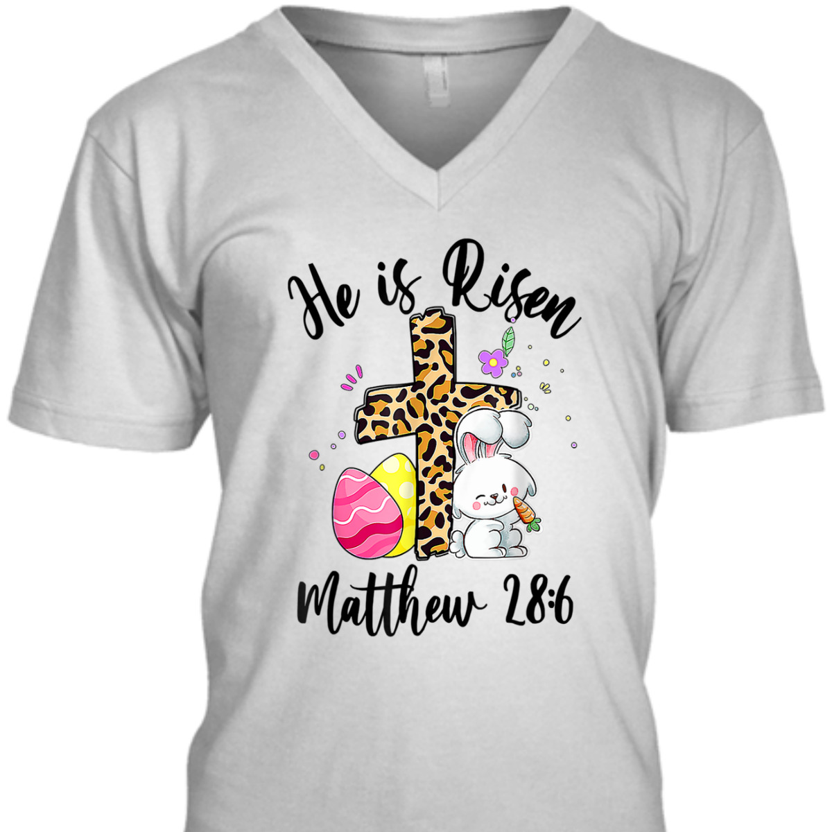 Matthew 28:6 T-Shirt He Is Risen Jesus Christian Floral Leopard Cross Matthew 28:6 T-Shirt He Is Risen Jesus Christian Floral Leopard Cross