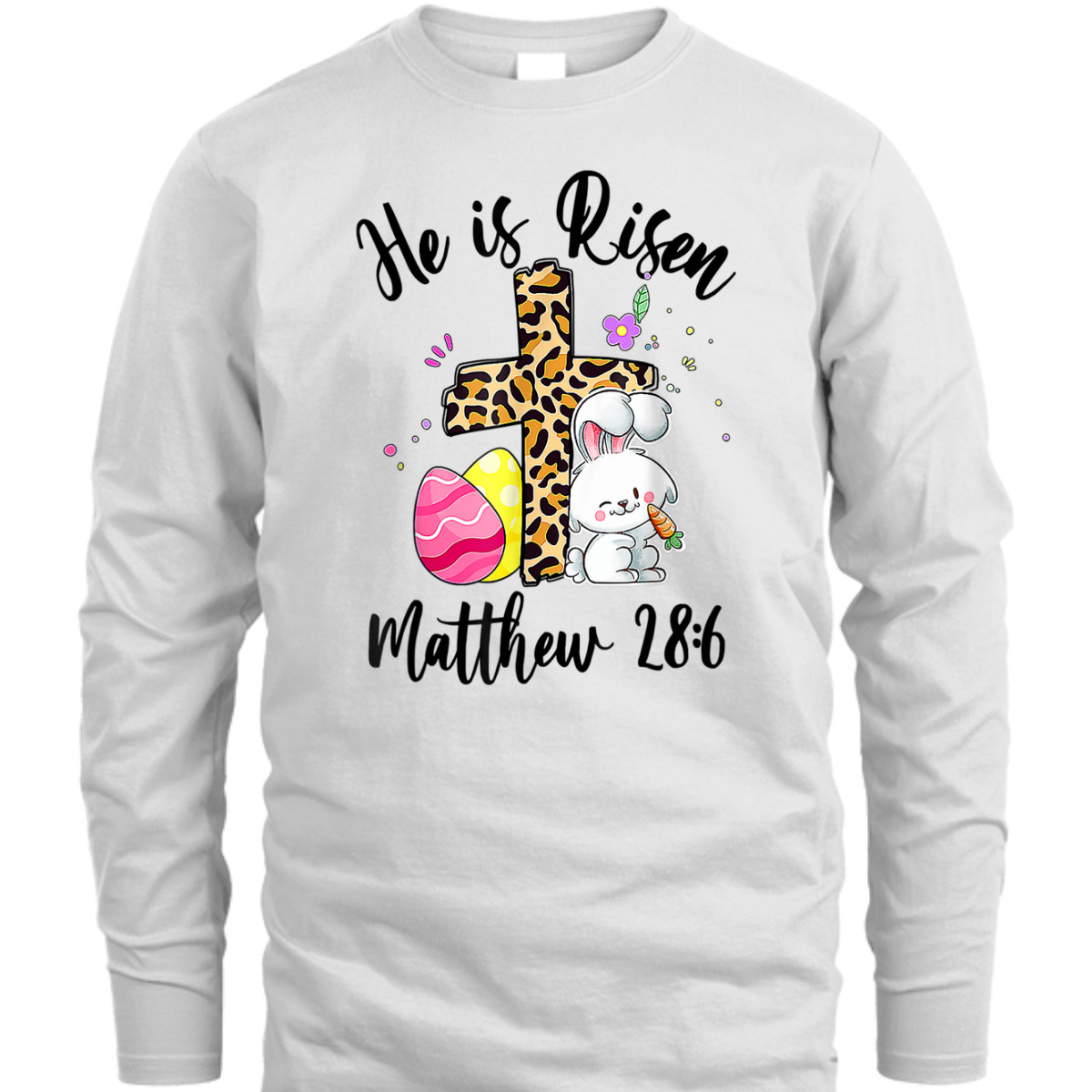 Matthew 28:6 T-Shirt He Is Risen Jesus Christian Floral Leopard Cross Matthew 28:6 T-Shirt He Is Risen Jesus Christian Floral Leopard Cross