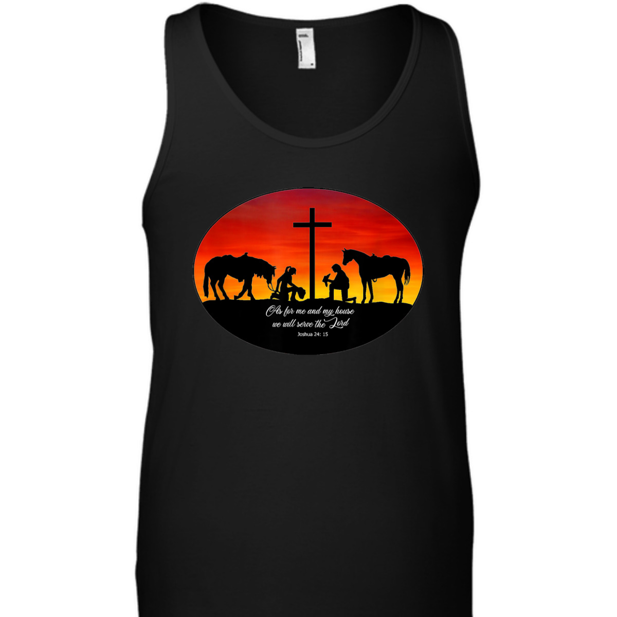 Bible Verse T-Shirt Joshua 24:15 Christian Cowboy We Will Serve The Lord