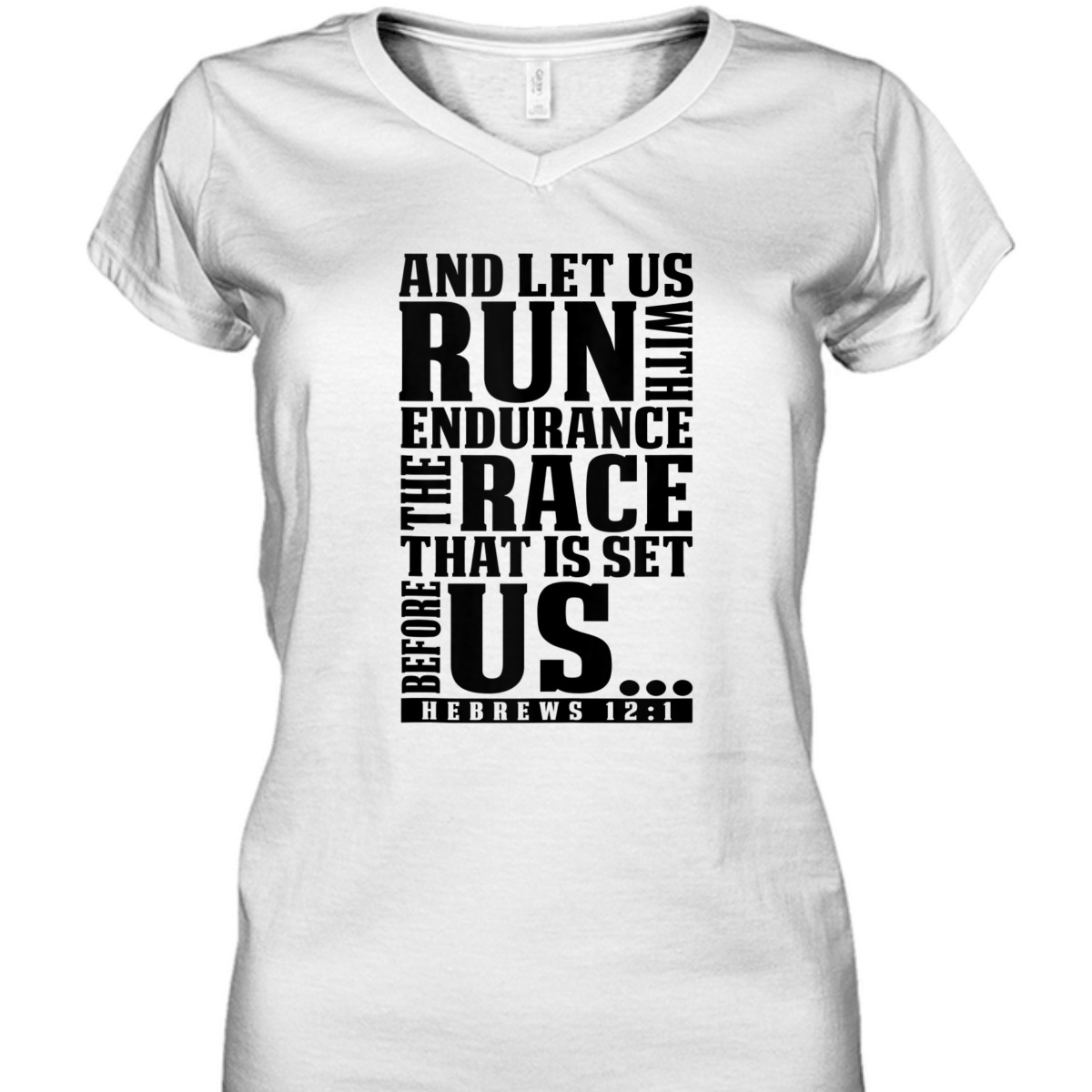 Bible Verse T-Shirt Let Us Run With Endurance Hebrews 12:1 Christian Racers Religious Gift Bible Verse T-Shirt Let Us Run With Endurance Hebrews 12:1 Christian Racers Religious Gift
