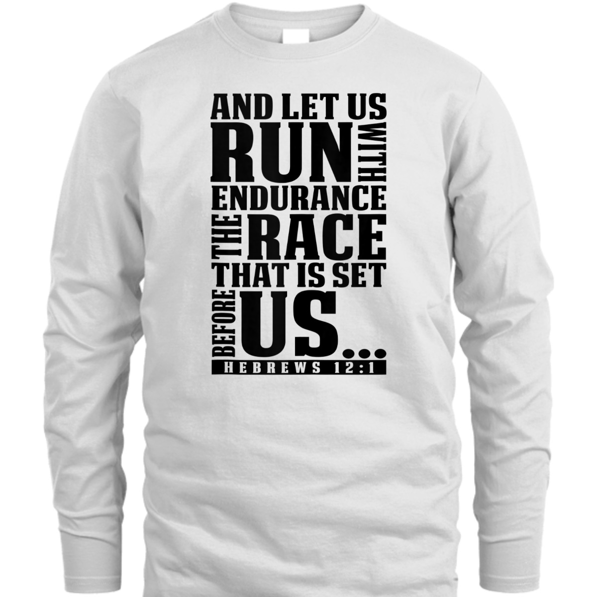 Bible Verse T-Shirt Let Us Run With Endurance Hebrews 12:1 Christian Racers Religious Gift Bible Verse T-Shirt Let Us Run With Endurance Hebrews 12:1 Christian Racers Religious Gift