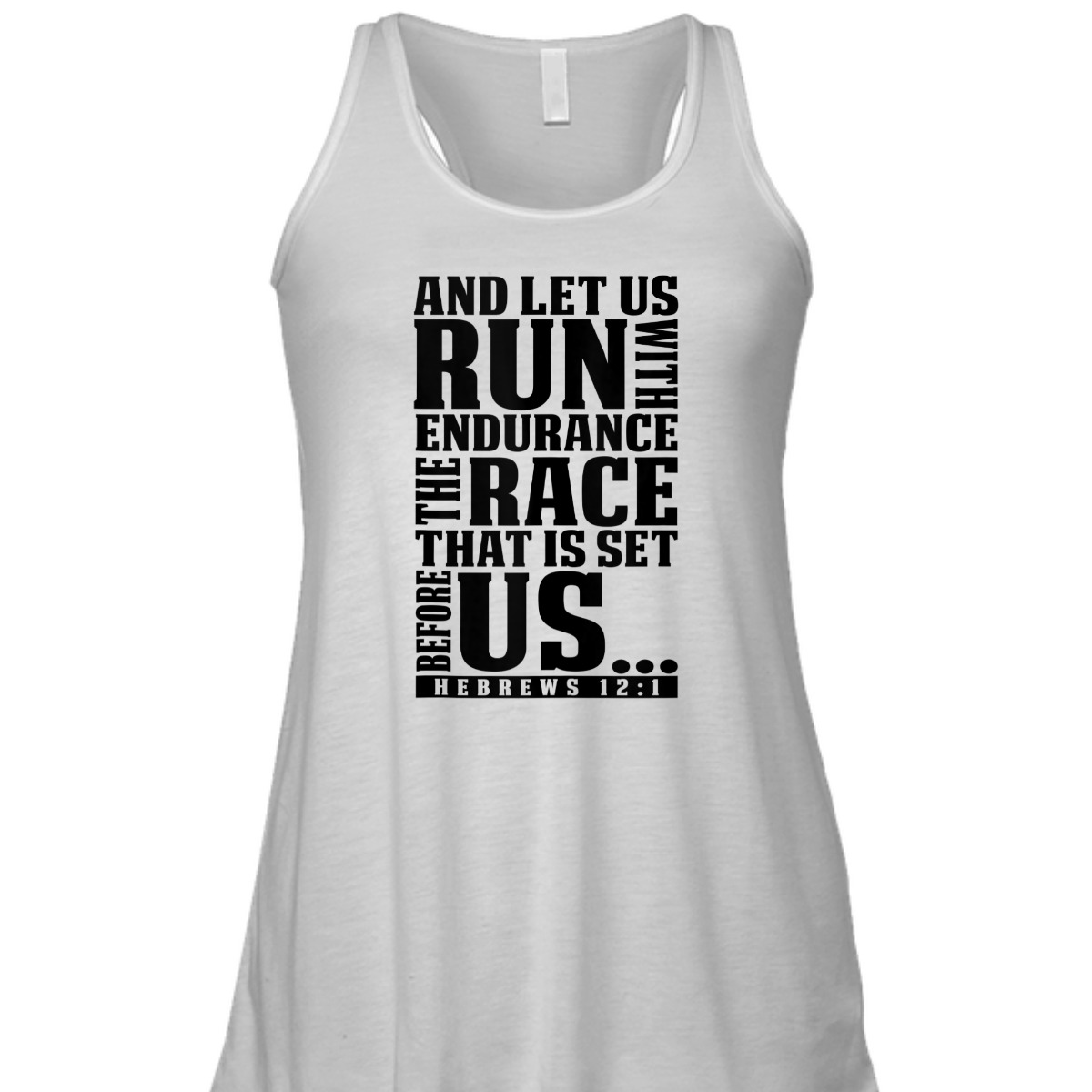 Bible Verse T-Shirt Let Us Run With Endurance Hebrews 12:1 Christian Racers Religious Gift