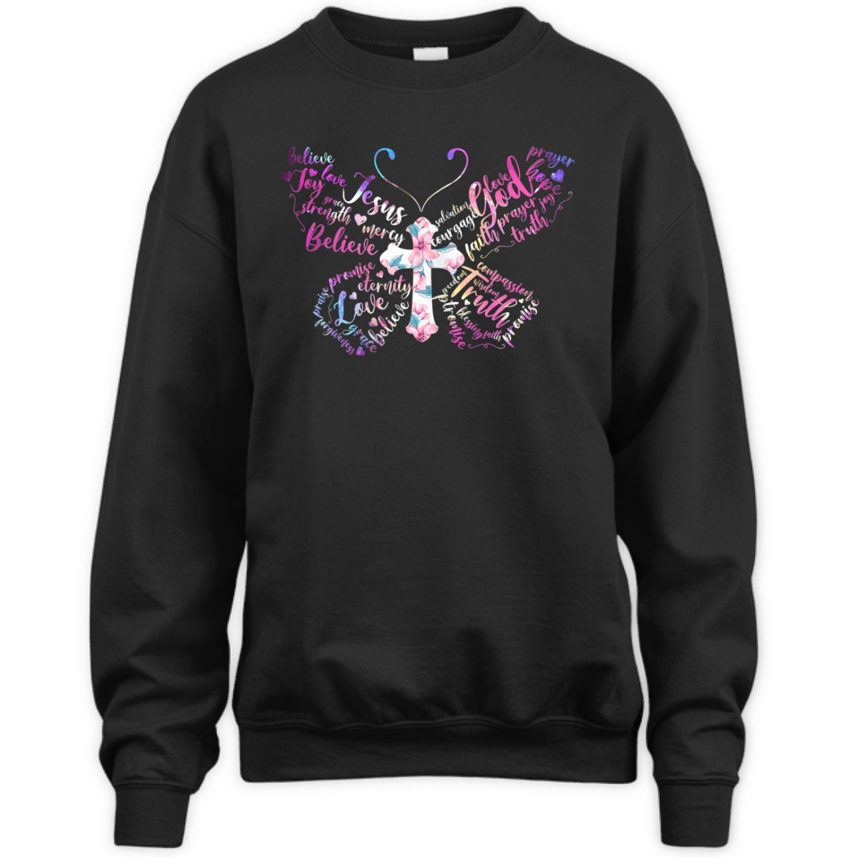 Butterfly Prayer Jesus Christian Cross Floral T-Shirt Butterfly Prayer Jesus Christian Cross Floral T-Shirt