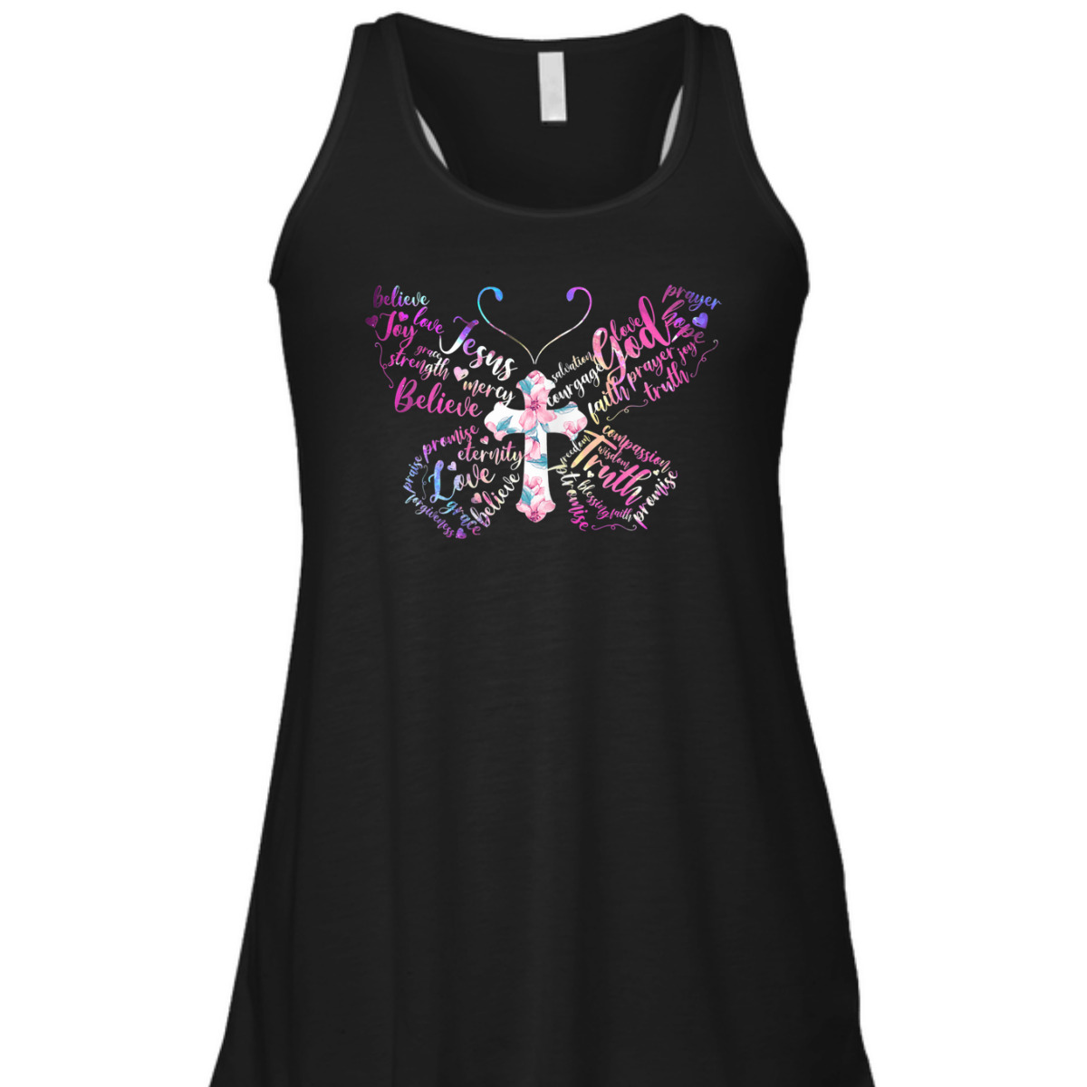 Butterfly Prayer Jesus Christian Cross Floral T-Shirt Butterfly Prayer Jesus Christian Cross Floral T-Shirt