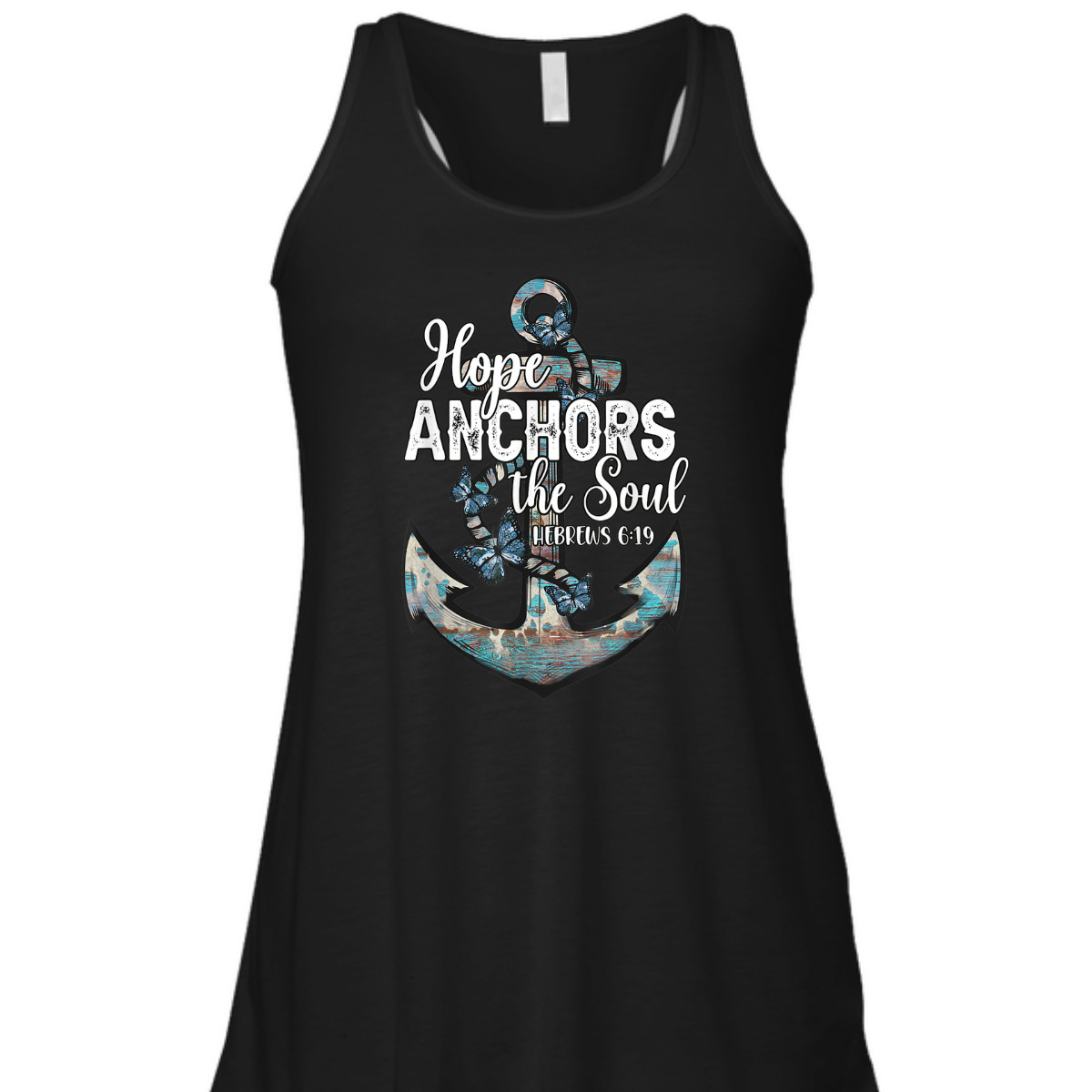 Bible Verse T-Shirt Hope Anchors The Soul Hebrews 619 Christian Cross Religious Gift