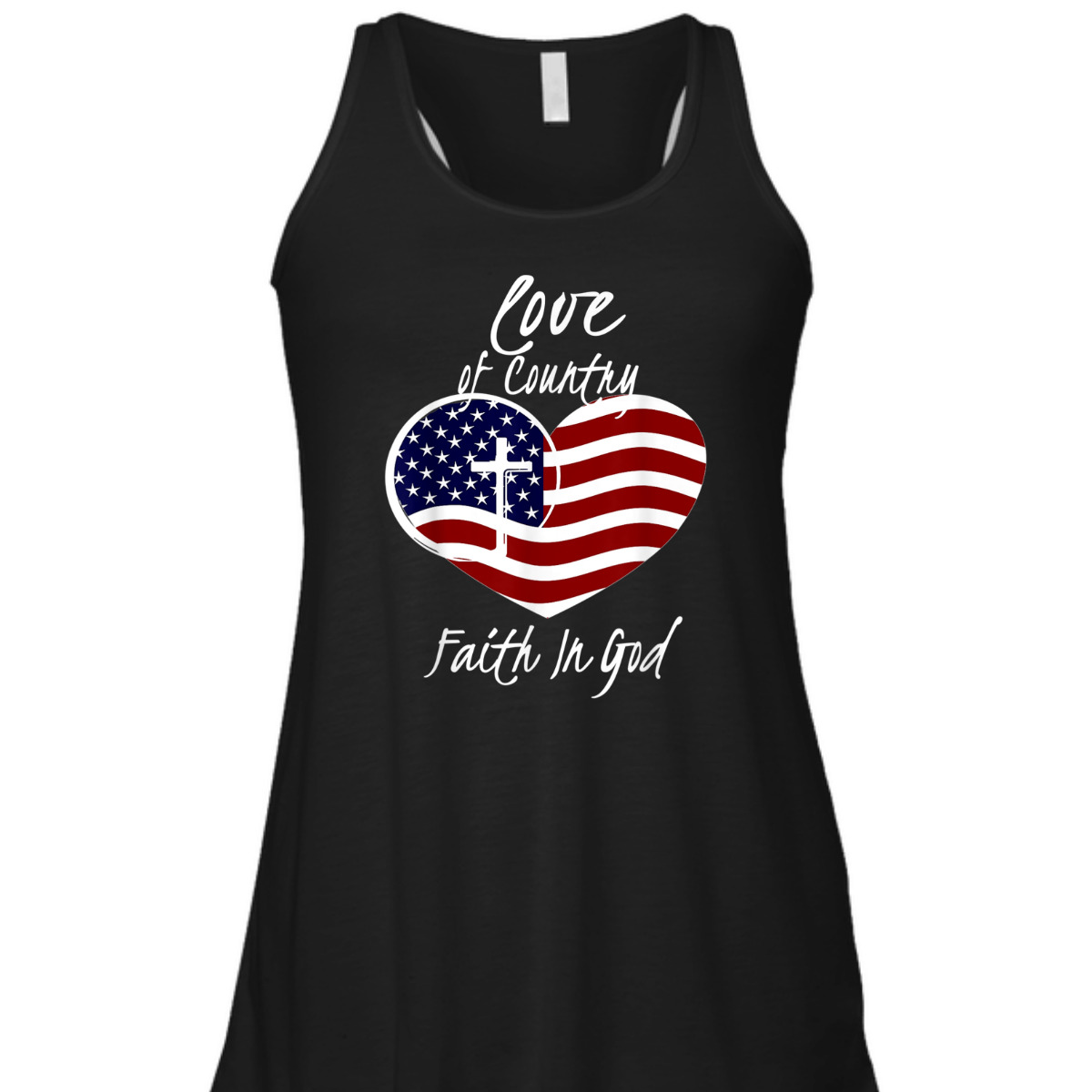 Patriotic Christian American Flag Love Of Country Faith In God T-Shirt