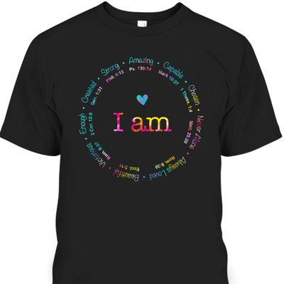 Tie Dye I Am Inspiration Bible Verse T-Shirt Christian Religious Gift