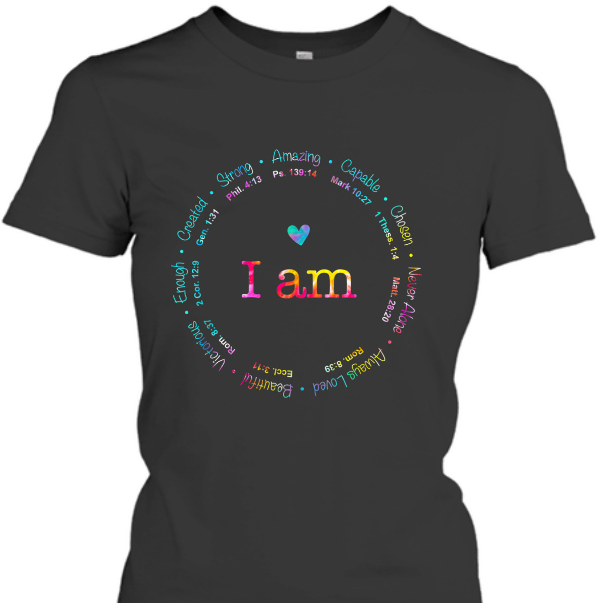 Tie Dye I Am Inspiration Bible Verse T-Shirt Christian Religious Gift Tie Dye I Am Inspiration Bible Verse T-Shirt Christian Religious Gift