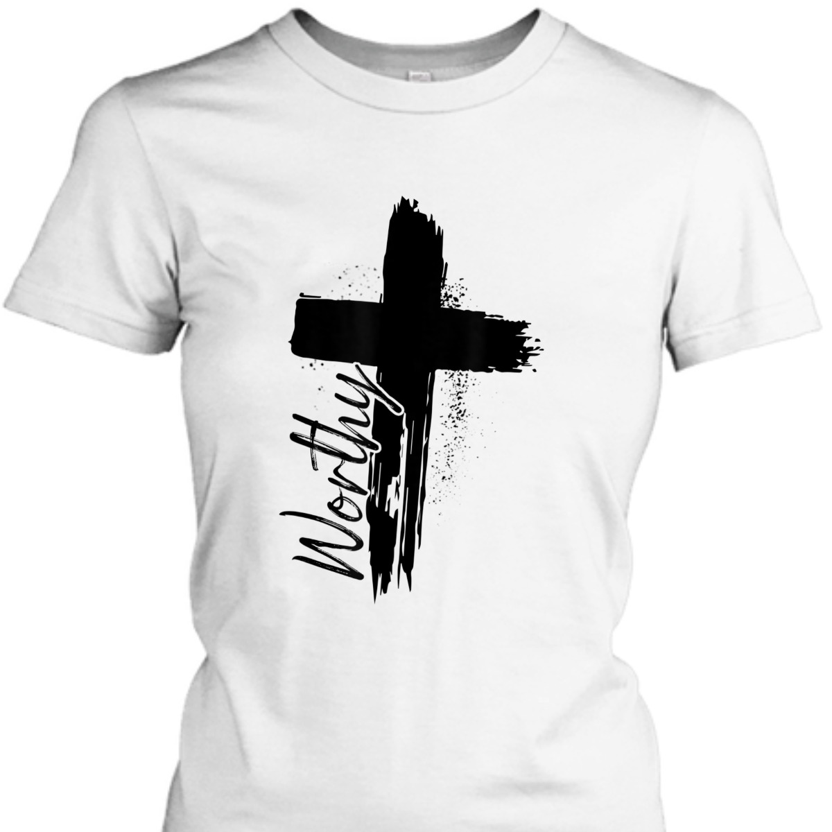 Worthy T-Shirt Cross Christian Faith God Lover Religious Gift