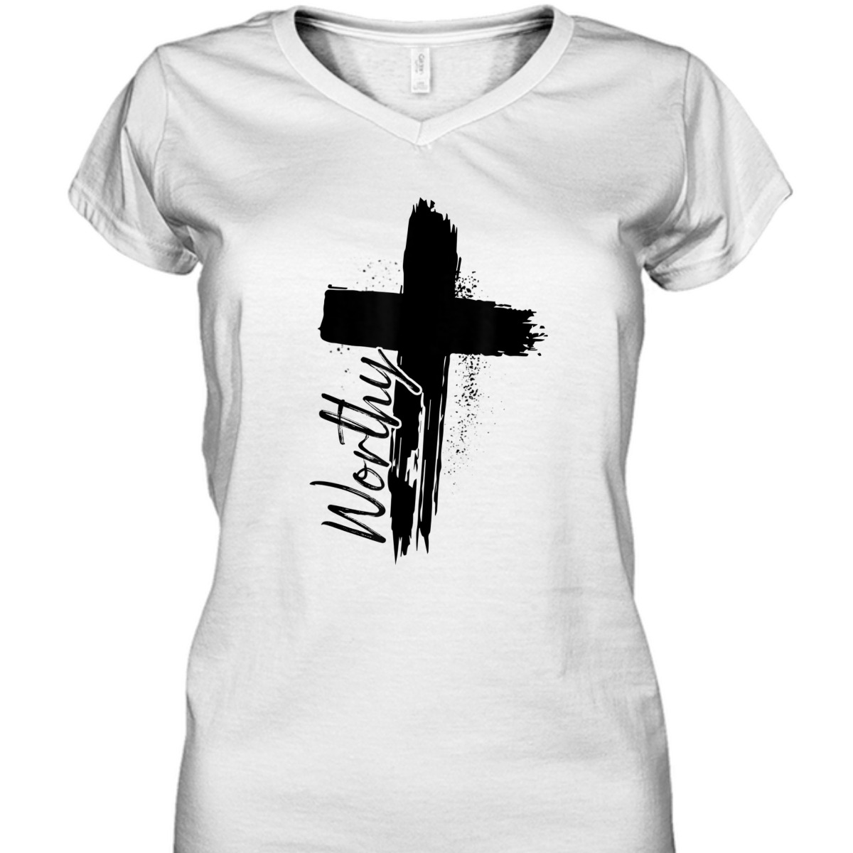 Worthy T-Shirt Cross Christian Faith God Lover Religious Gift