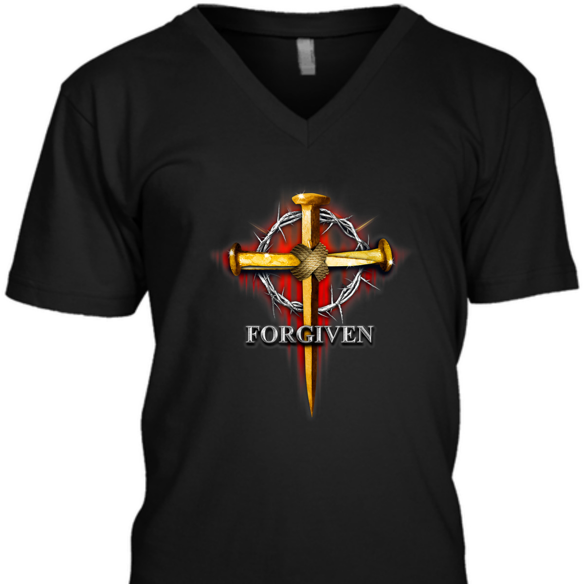 Nails And Crown Of Thorn Jesus Cross Forgiven T-Shirt Nails And Crown Of Thorn Jesus Cross Forgiven T-Shirt