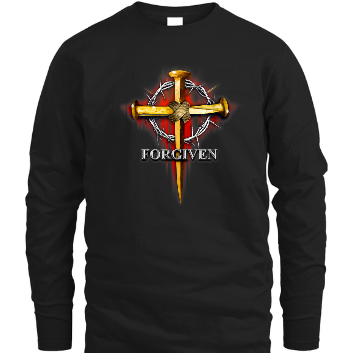 Nails And Crown Of Thorn Jesus Cross Forgiven T-Shirt Nails And Crown Of Thorn Jesus Cross Forgiven T-Shirt