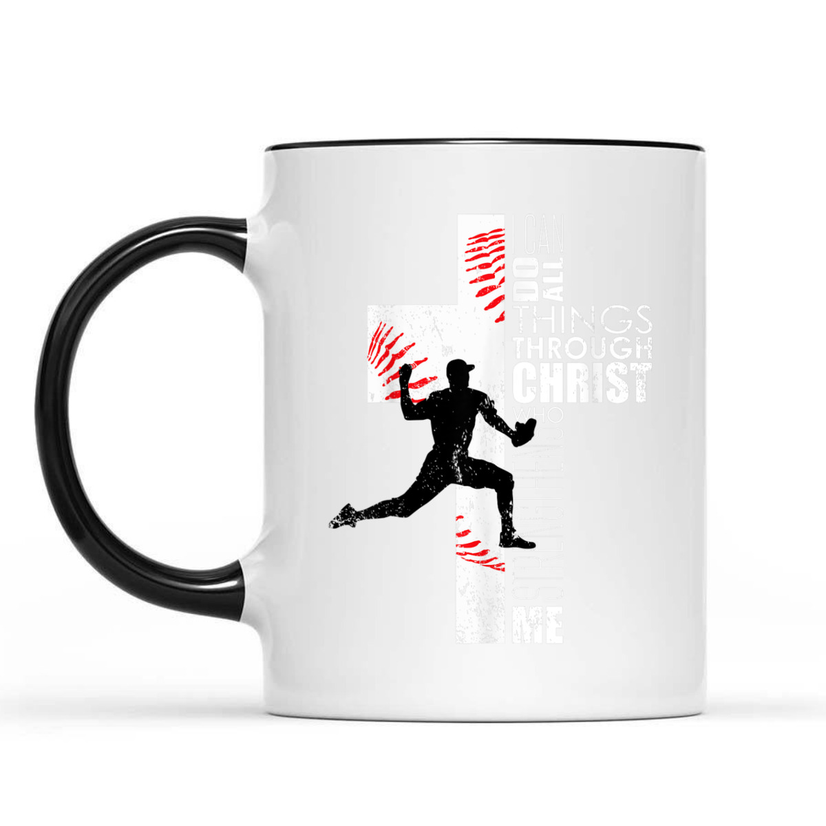 I Can Do All Things Through Christ Philippians 413 Bible Verse T-Shirt Christian Baseball Pitcher