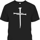 Christian Nail Cross Faith Distressed Religious T-Shirt