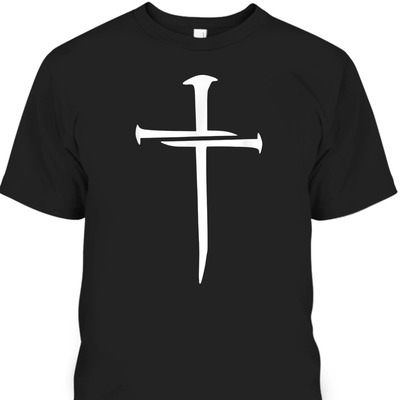 Christian Nail Cross Faith Distressed Religious T-Shirt