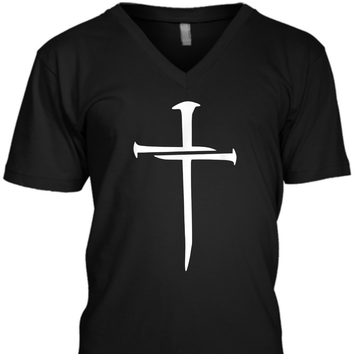 Christian Nail Cross Faith Distressed Religious T-Shirt