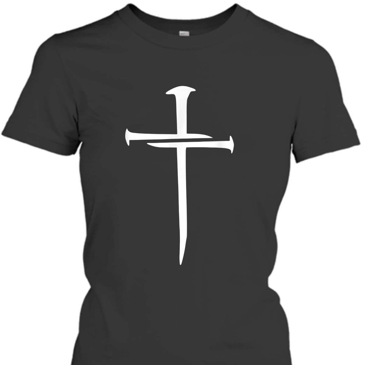 Christian Nail Cross Faith Distressed Religious T-Shirt