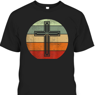 Jesus Retro Cross Christ God Faith Religious Christian T-Shirt