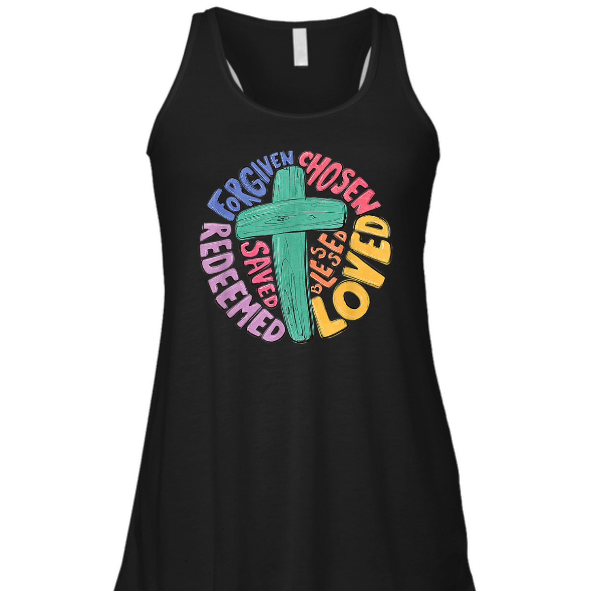 Jesus Cross Forgiven Chosen Loved Redeemed Christian T-Shirt