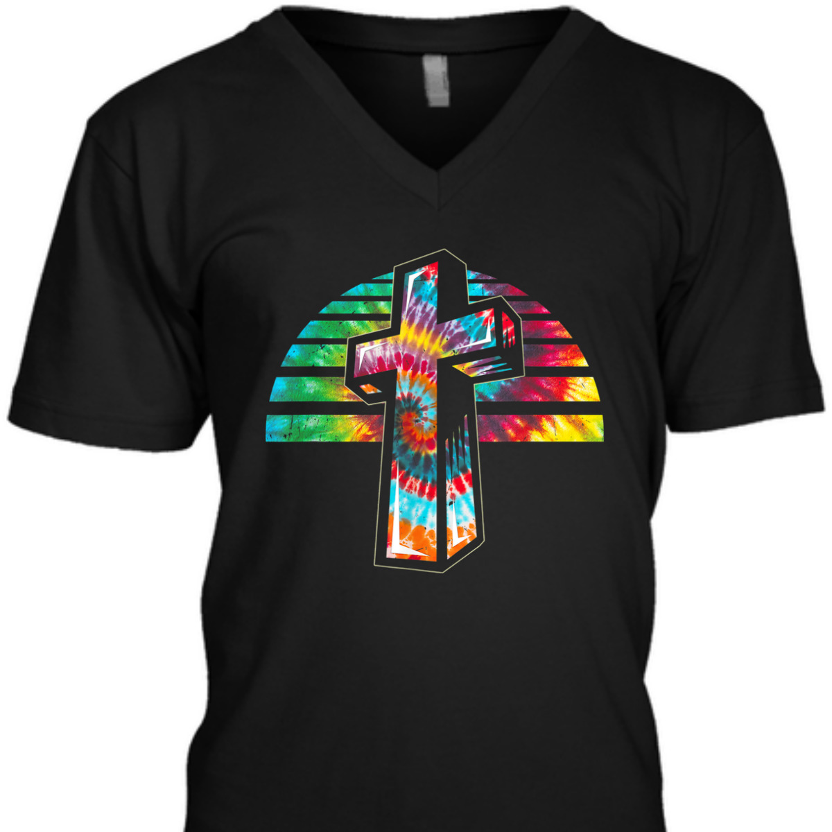 Jesus Christian Cross Tie Dye Rainbow Religious T-Shirt Jesus Christian Cross Tie Dye Rainbow Religious T-Shirt