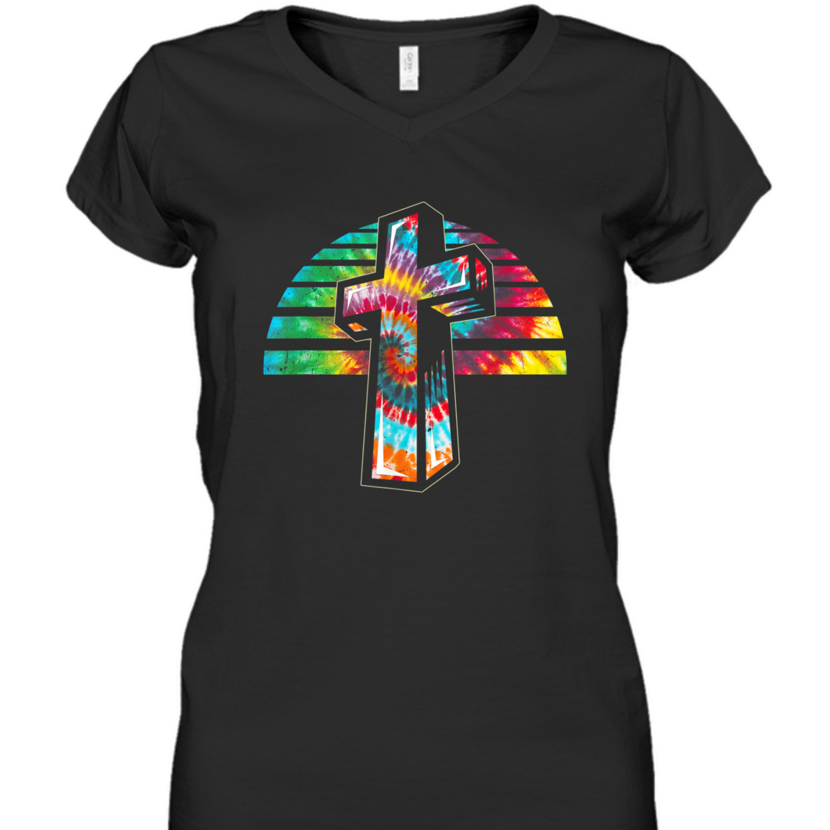 Jesus Christian Cross Tie Dye Rainbow Religious T-Shirt Jesus Christian Cross Tie Dye Rainbow Religious T-Shirt
