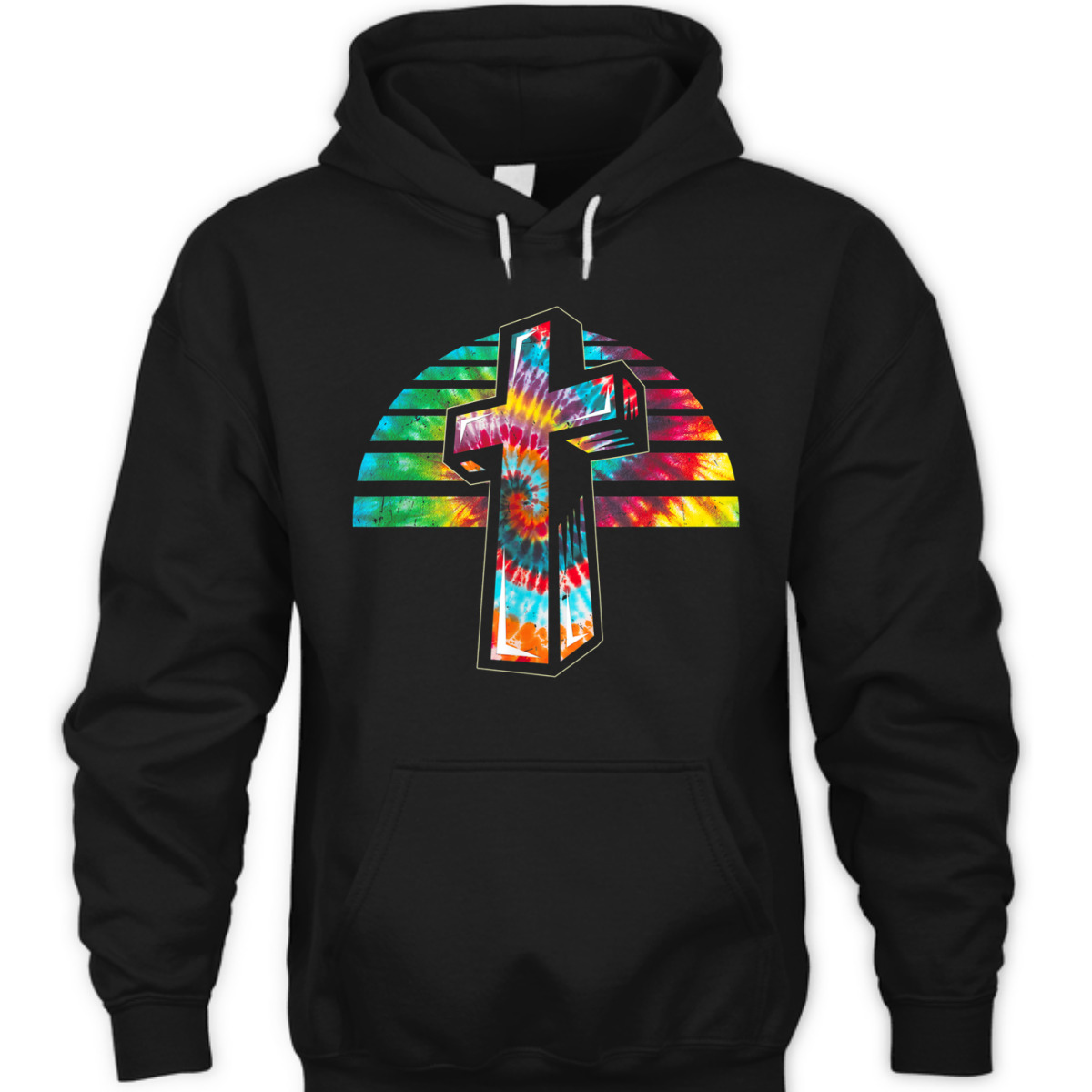 Jesus Christian Cross Tie Dye Rainbow Religious T-Shirt