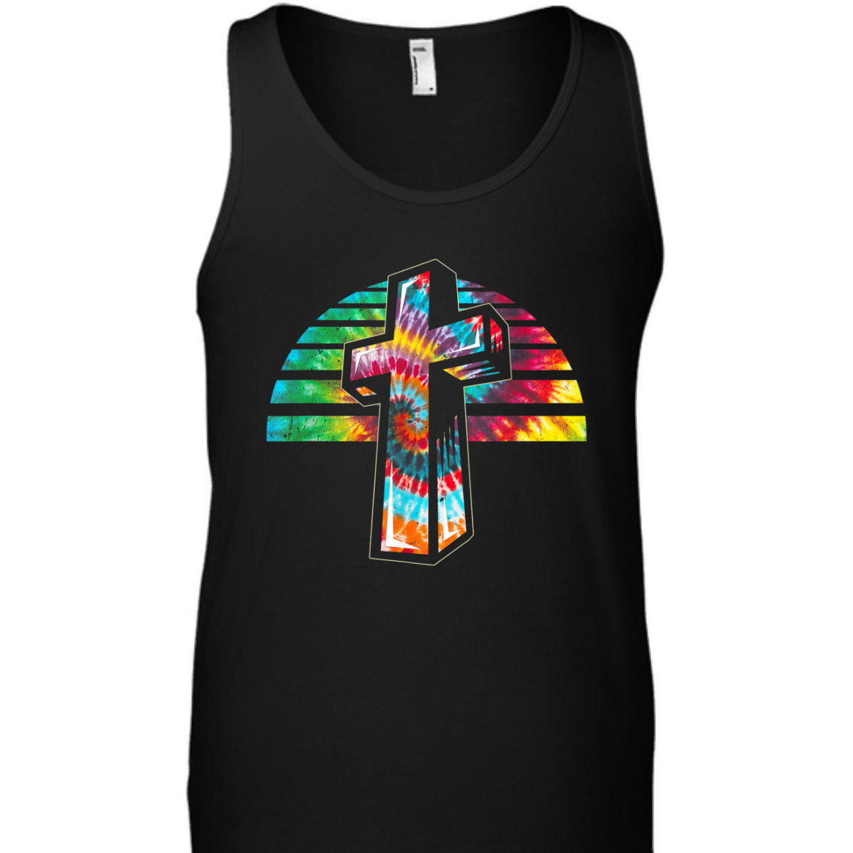 Jesus Christian Cross Tie Dye Rainbow Religious T-Shirt