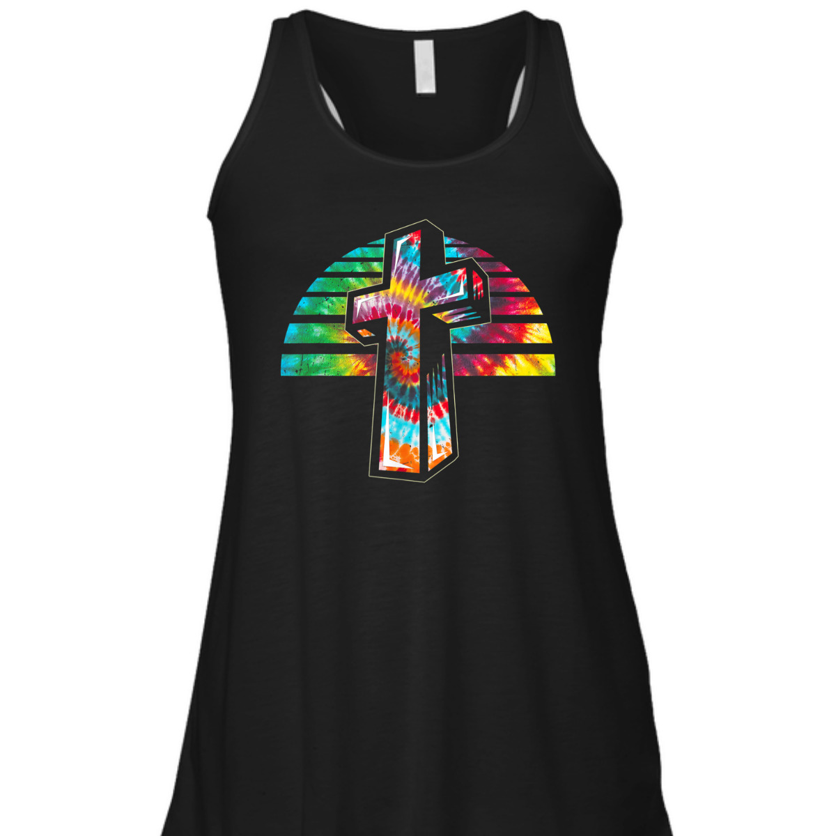 Jesus Christian Cross Tie Dye Rainbow Religious T-Shirt Jesus Christian Cross Tie Dye Rainbow Religious T-Shirt