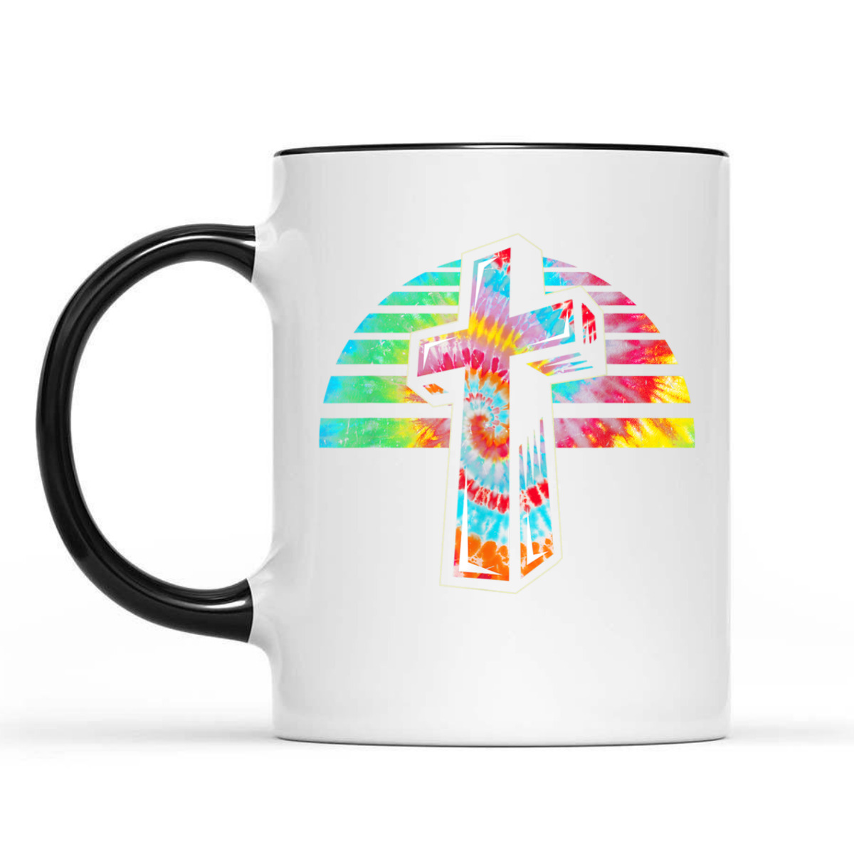 Jesus Christian Cross Tie Dye Rainbow Religious T-Shirt Jesus Christian Cross Tie Dye Rainbow Religious T-Shirt